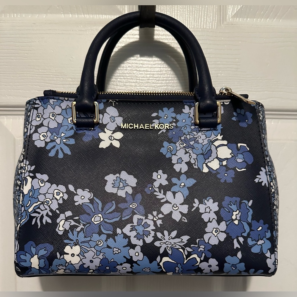 Michael Kors Blue Floral Satchel